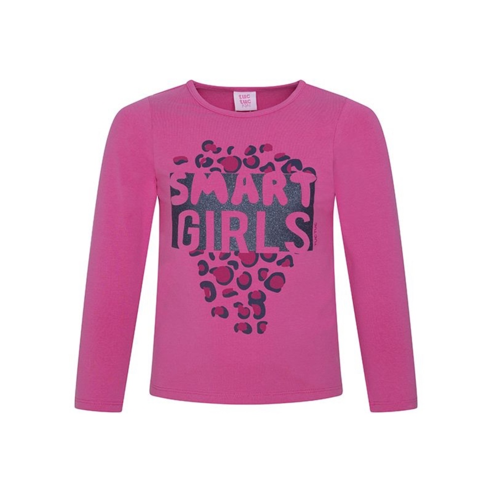 Vibrant Pink Long Sleeve Tee with Graphic Design